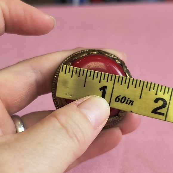 Vintage Red LABRADORITE GEMSTONE TIBETAN  DESIGN Adjustable - Picture 5 of 6